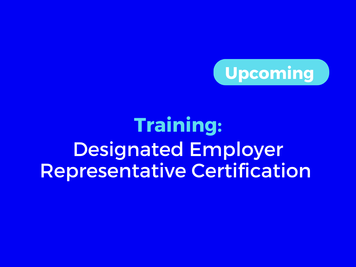 Designated Employer Representative (DER) Certification Training